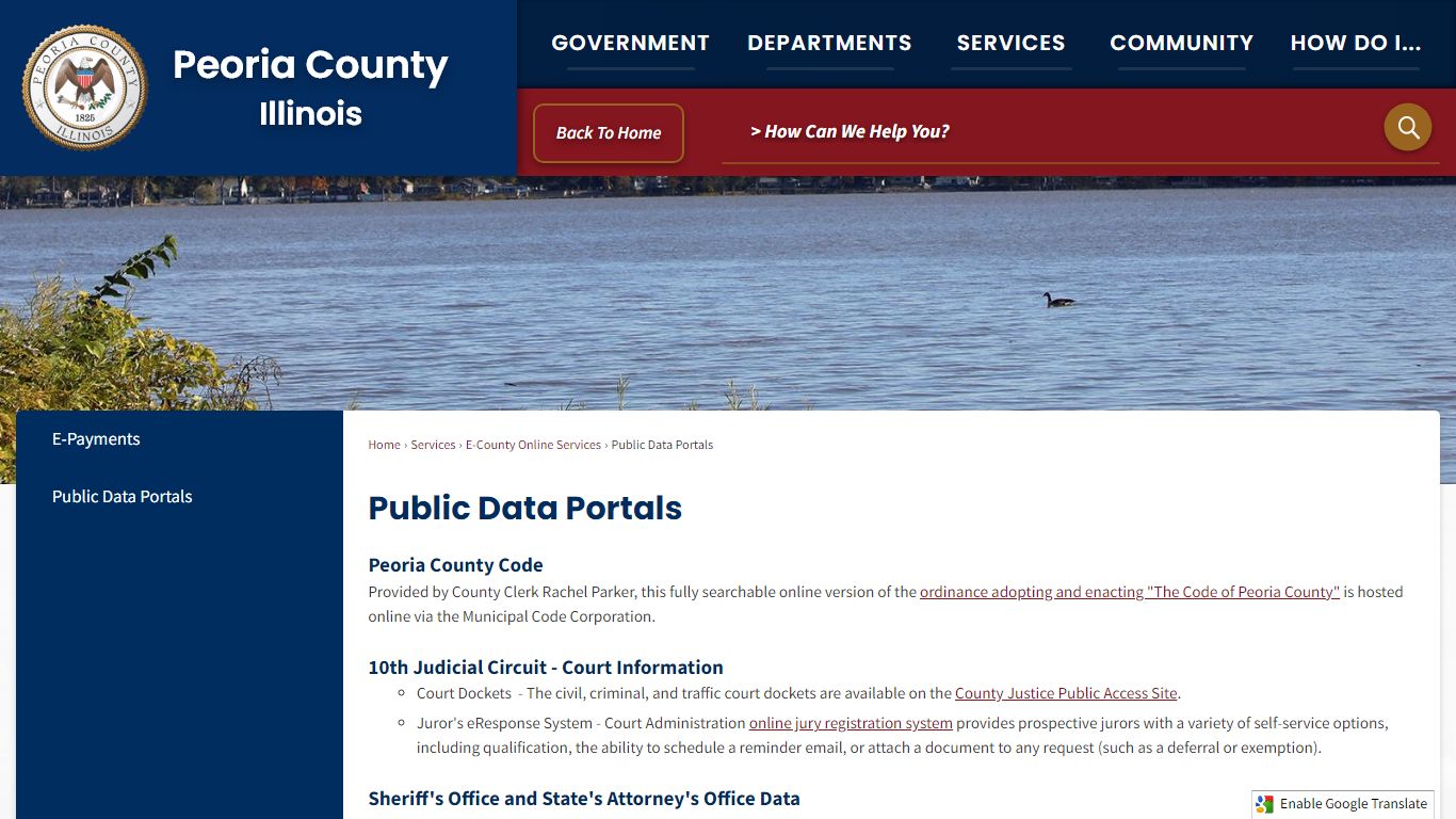 Public Data Portals | Peoria County, IL