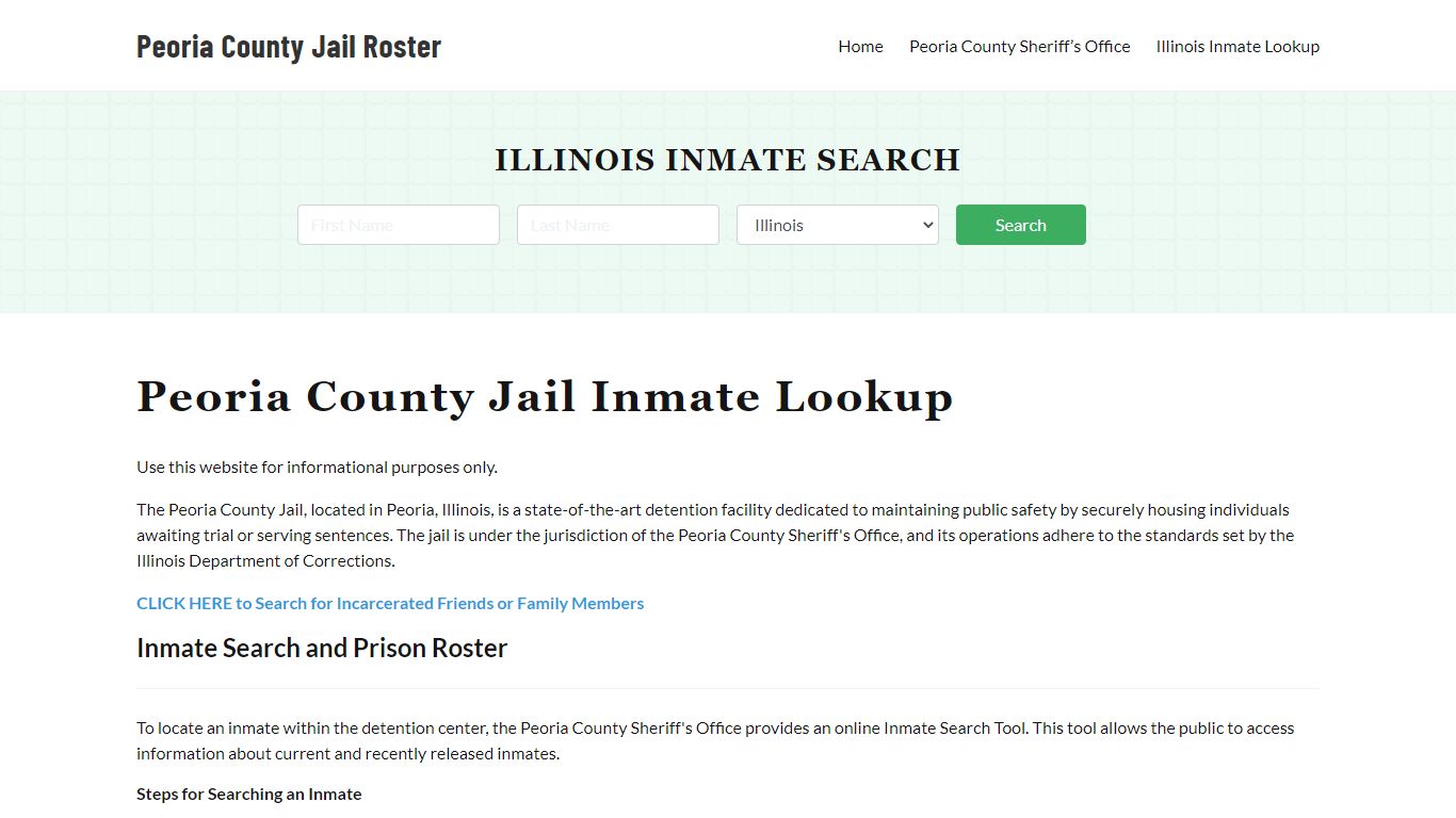 Peoria County Jail Roster Lookup, IL, Inmate Search